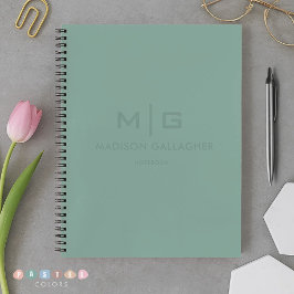 Cuaderno Luz suave sólida pastel verde musgo salvia