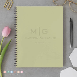 Cuaderno Luz suave sólida pastel verde musgo salvia