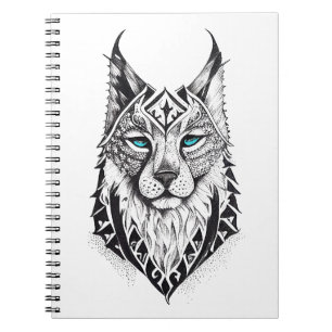 Cuaderno Lynx Wild Animal Nature Ilustracion Tattoo