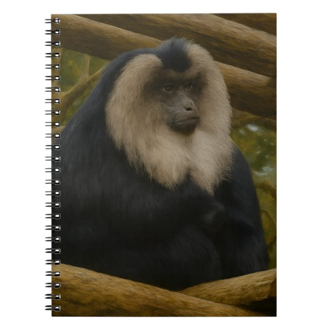 Cuaderno Macaca con cola de león en santuario forestal (Frente)
