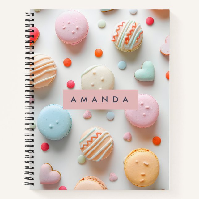 Cuaderno Macarón Pastel Personalizado Divertido y Corazón d (Anverso)