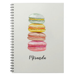 Cuaderno Macarones franceses de color acuático pintado a ma