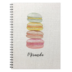 Cuaderno Macarones franceses de color acuático pintado a ma