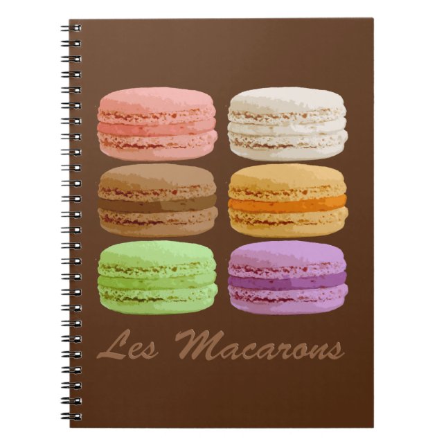 Cuaderno Macarones franceses, pasteles multicolores (Frente)