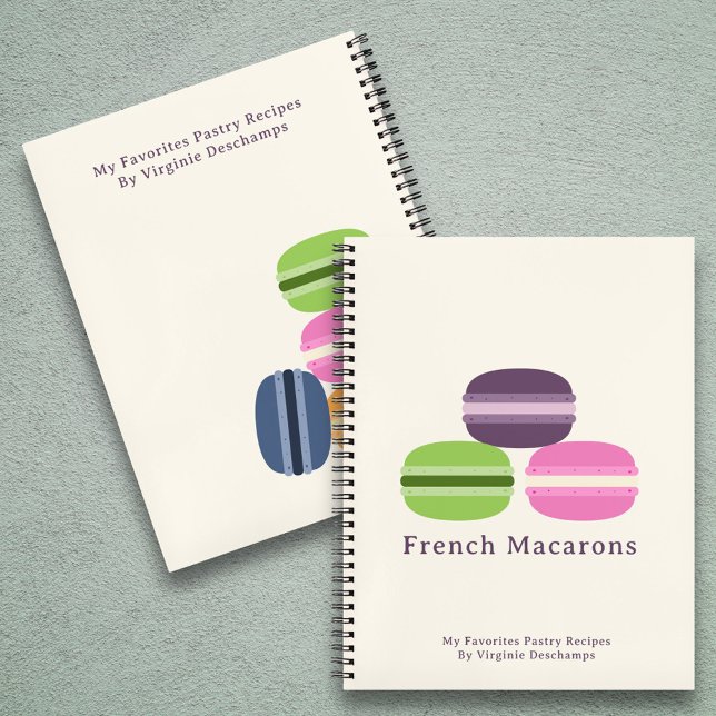 Cuaderno Macarones franceses recetas bloc de notas (French Macarons Recipes Notebook)