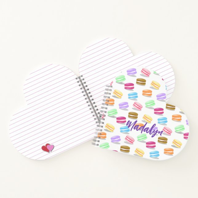Cuaderno macarons caprichosos patrón forma de corazón (Interior)