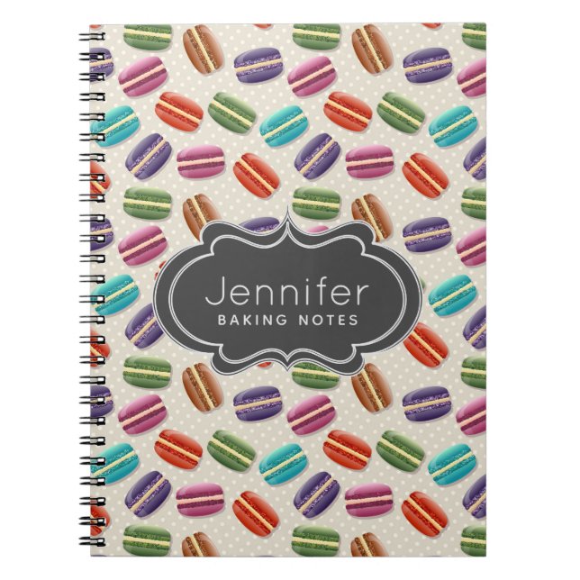 Cuaderno Macarons Coloridos Lindos con Patrón de Lunares (Frente)