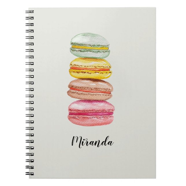 Cuaderno Macarons Franceses Acuarela Pintado a Mano (Frente)