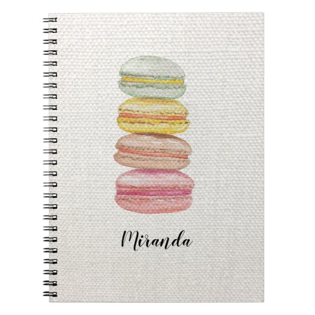 Cuaderno Macarons Franceses Acuarela Pintado a Mano (Frente)