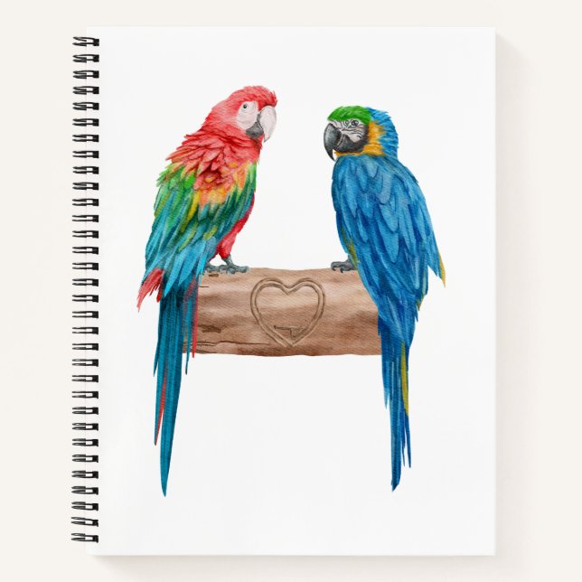 Cuaderno Macaw Bird Lover Watercolor (Anverso)