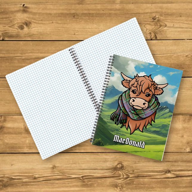 Cuaderno MacDonald de la vaca Highland de Clanranald Tartan (Subido por el creador)