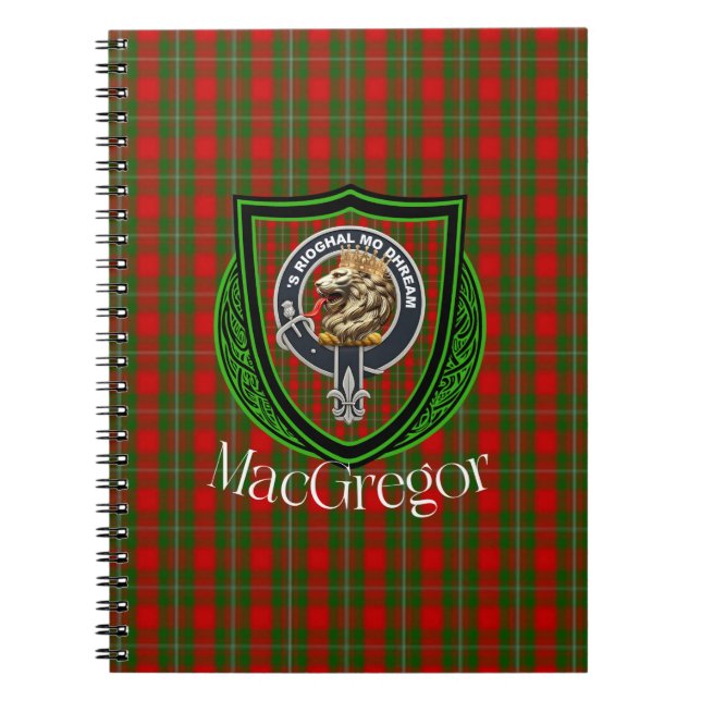 Cuaderno MacGregor Scottish Clan Tartan & Crest (Frente)