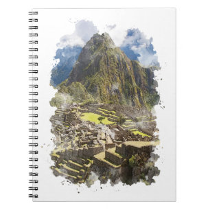 Cuaderno Machu Picchu Perú Watercolor Art