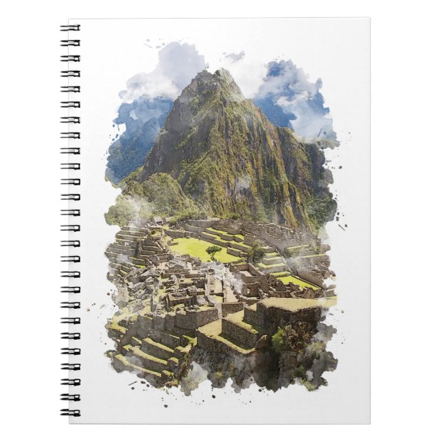 Cuaderno Machu Picchu Perú Watercolor Art (Frente)