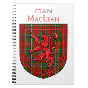 Cuaderno MacLean Tartan Scottish Plaid Lion Rampant
