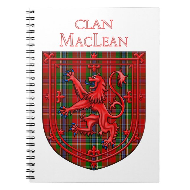 Cuaderno MacLean Tartan Scottish Plaid Lion Rampant (Frente)