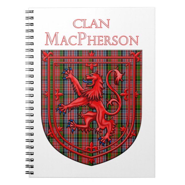Cuaderno MacPherson Tartan Scottish Plaid Lion Rampant (Frente)
