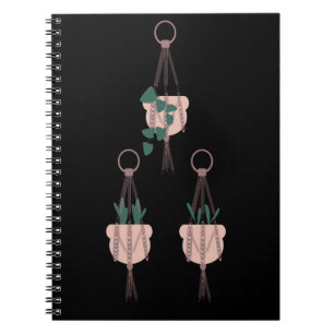 Cuaderno Macrame Colgador de Plantas Macetas Vegetación Neg
