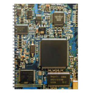 Cuaderno Macro Circuito Impreso Azul Foto de PCB