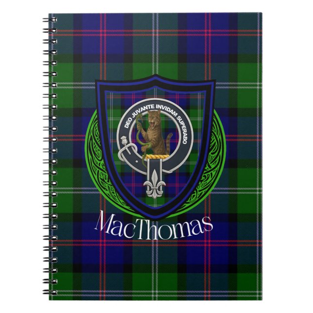 Cuaderno MacThomas Scottish Clan Tartan & Crest (Frente)