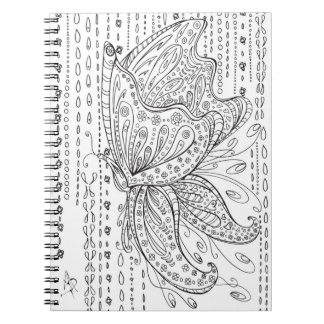 Cuaderno MADART portátil de color floral de mariposa