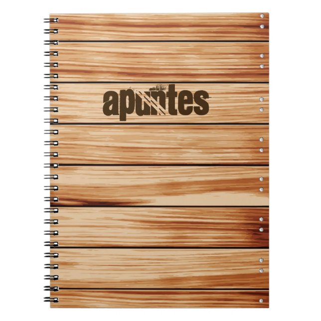 Cuaderno madera con portada personalizable (Frente)