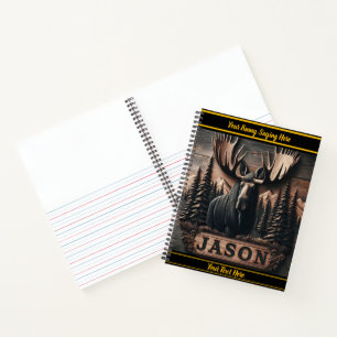 Cuaderno Madera de alce tallada en tonos oscuros