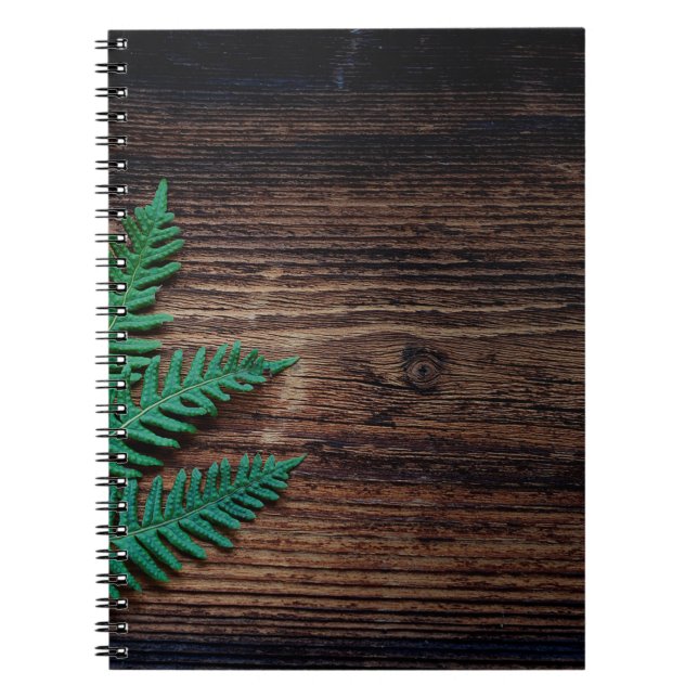 Cuaderno Madera de la planta de hierro grano de helecho peq (Frente)