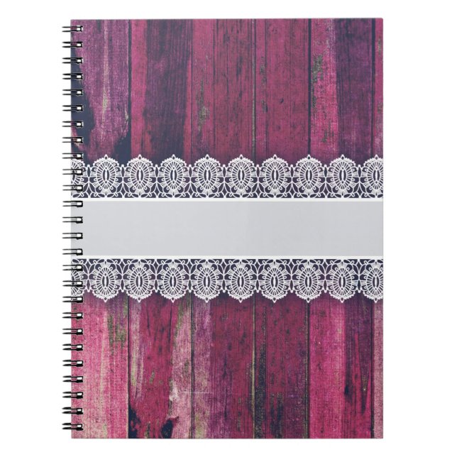 Cuaderno Madera púrpura rústica con el cordón - estilo (Frente)