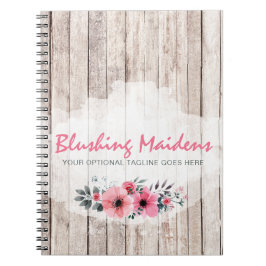 Cuaderno Madera rústica shabby chic rosas anemone floral