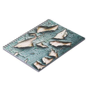 Cuaderno Madera rústica vieja azul claro verde pintura desc