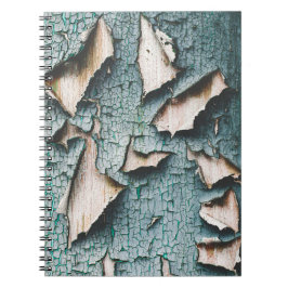 Cuaderno Madera rústica vieja azul claro verde pintura desc