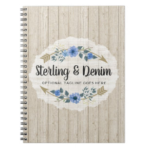 Cuaderno Madera Rústica y Flechas Florales Acuarela Bohemio