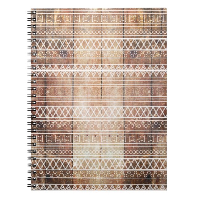 Cuaderno Madera tribal azteca del vintage (Frente)