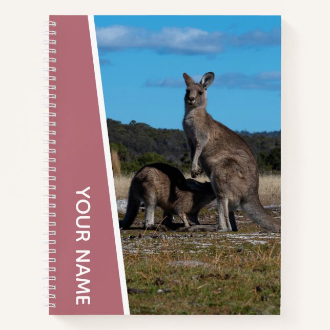 Cuaderno Madre canguro y bebé en Australia, oro Rosa (Anverso)