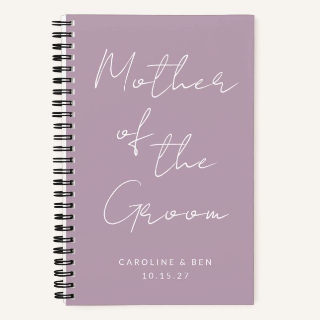 Cuaderno Madre de la boda Groom Custom Dusty Lilac (Anverso)