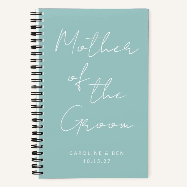 Cuaderno Madre de la boda personalizada de Groom Aqua Blue (Anverso)