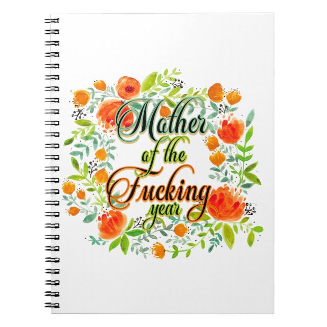 Cuaderno Madre de la jodida mamá floral de flores silvestre (Frente)