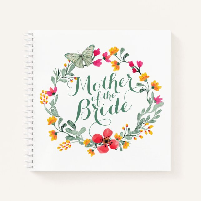 Cuaderno Madre de la novia elegante Boda floral (Anverso)