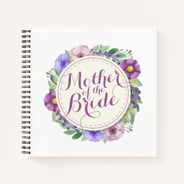 Cuaderno Madre de la novia elegante portátil floral (Anverso)