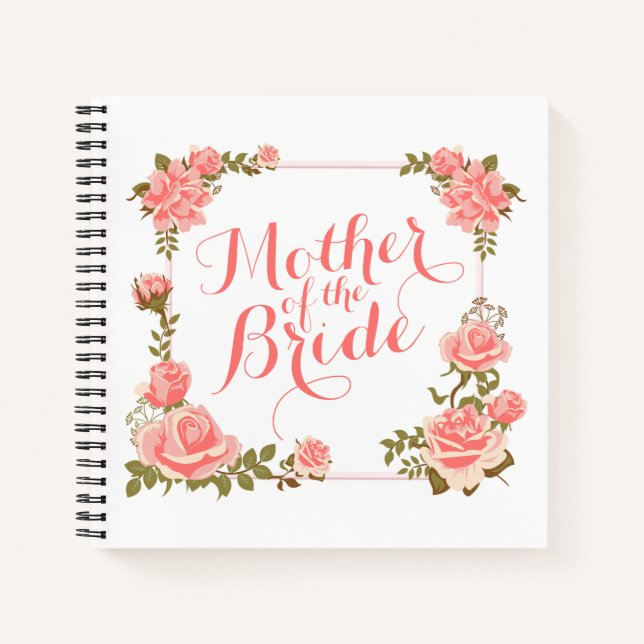 Cuaderno Madre de la novia elegante Wreath bloc de notas (Anverso)