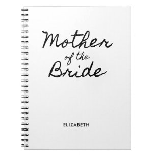 Cuaderno Madre de la Novia en Caligrafía Informal Negra