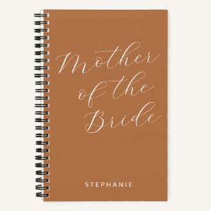Cuaderno Madre de la novia en Terracota personalizada