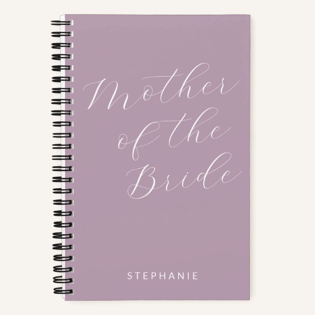 Cuaderno Madre de la novia Minimalista Lilac personalizada (Anverso)