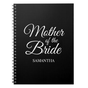 Cuaderno Madre de la Novia Personalizada Negro y Blanco