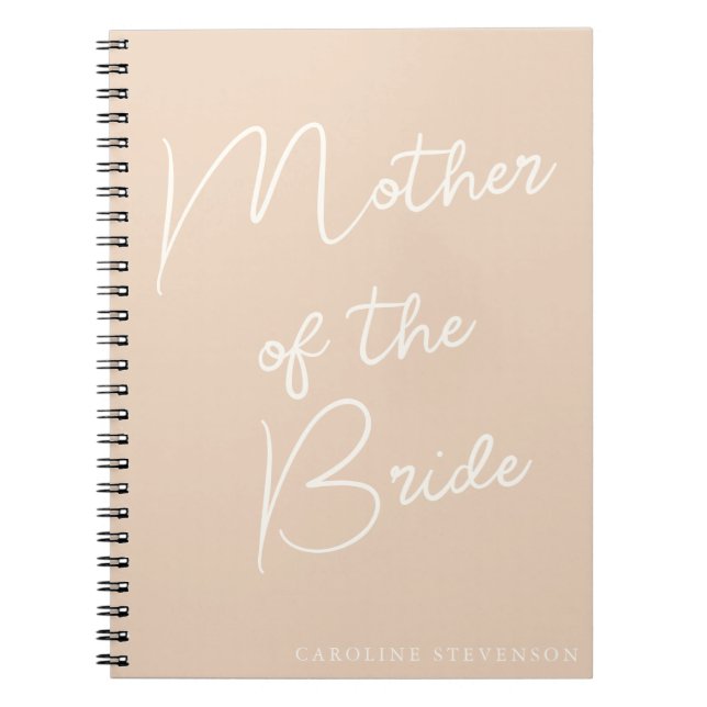 Cuaderno Madre de la novia Personalizado de escritura moder (Frente)