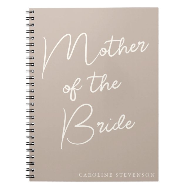 Cuaderno Madre de la novia Personalizado de escritura moder (Frente)