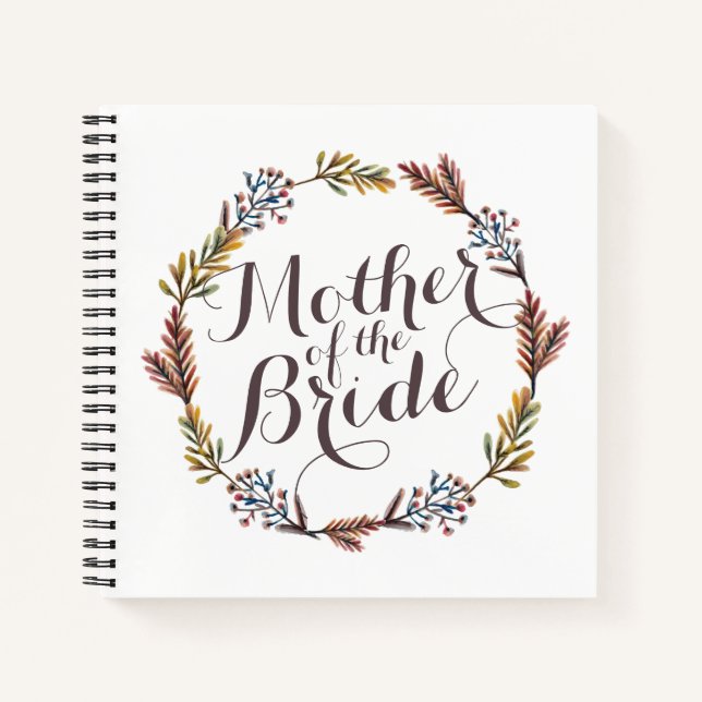 Cuaderno Madre de la novia simple Boda floral (Anverso)