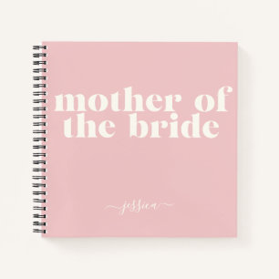Cuaderno Madre de la Novia Simple Moderno Nombre Rosa Beige