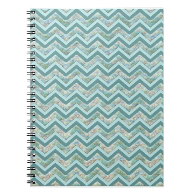 Cuaderno Madre de la Perla Verde azulada ZigZag (Frente)